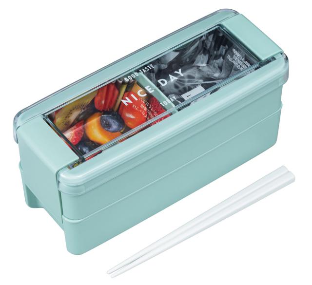 他サイト： ラストロウエア B-1488MT ランチボックス 2段 ミントLustroware イージーケア[B1488MT] 返品種別Aの商品画像
