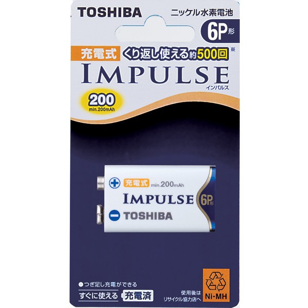 他サイト： 東芝 6TNH22A 充電式ニッケル水素電池6P形×1個充電式 IMPULSE[6TNH22A] 返品種別Aの商品画像