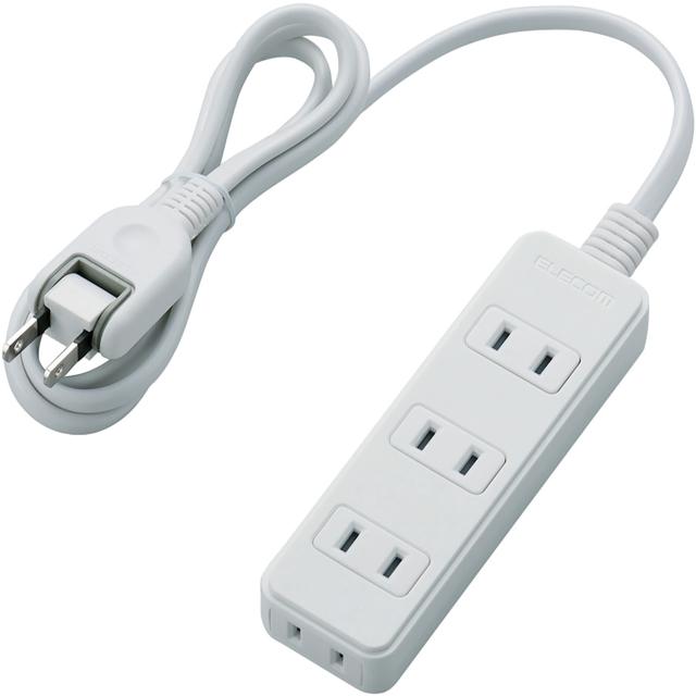 他サイト： エレコム T-KS02-2410WH 電源タップ 2ピン 4個口 1.0m(雷ガード付き・ホワイト)ELECOM[TKS0224の商品画像