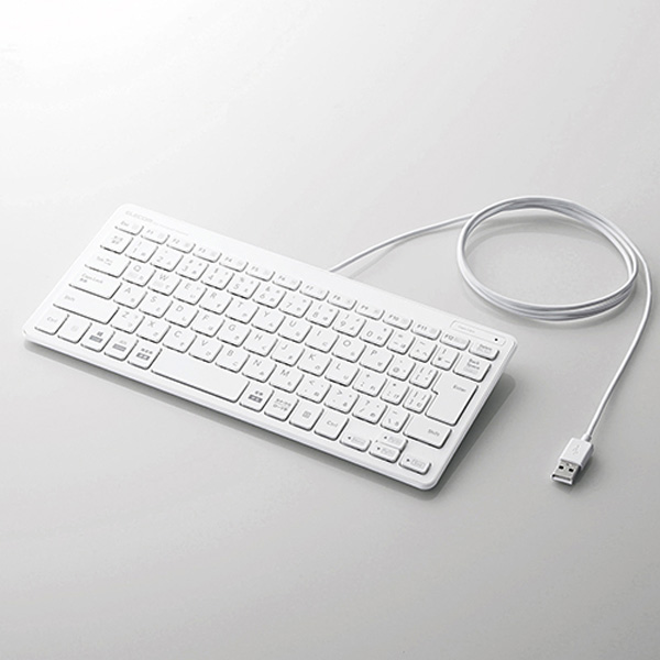 他サイト： エレコム TK-FCP096WH 有線薄型 ミニキーボード パンタグラフ式 日本語配列84キー(ホワイト)[TKFCP096WHの商品画像