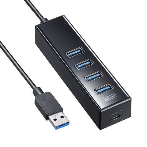 他サイト： サンワサプライ USB-3H405BKN 磁石付USB3.2Gen1 4ポートハブ[USB3H405BKN] 返品種別Aの商品画像