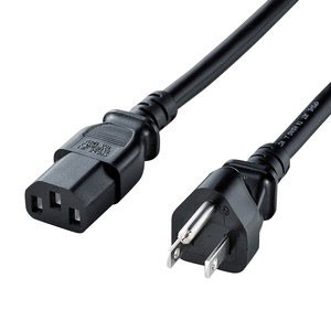 他サイト： サンワサプライ KB-D3247A 電源コード(3P・ブラック・4m)[KBD3247A] 返品種別Aの商品画像