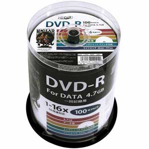 他サイト： HIDISC データ用DVD-R[16倍速対応 /4.7GB /インクジェット対応 /プリンタブル(ワイド/ホワイト) /100の商品画像