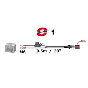他サイト： TECMATE TECMATE-SAE1 充電器オプション 車両側ケーブルSAE1 車両側ケーブル 二輪用M6 (SAE端子)[の商品画像