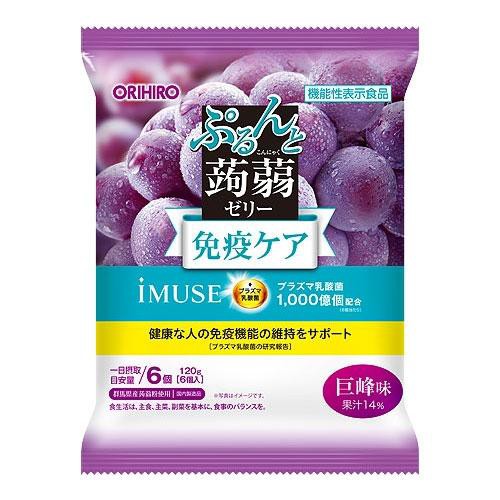他サイト： オリヒロ ぷるんと蒟蒻ゼリーパウチ プラズマ乳酸菌 巨峰味(20g×6個) 返品種別Bの商品画像