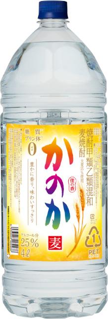 他サイト： アサヒビール かのか ペット 25度 4L【麦焼酎】 返品種別Bの商品画像