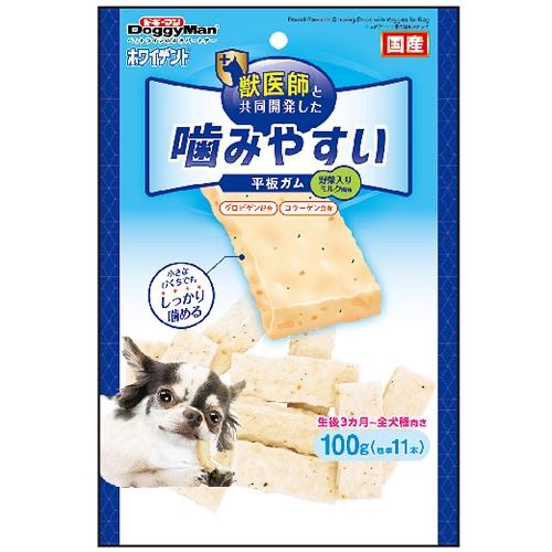 他サイト： ドギーマンハヤシ ホワイデント 噛みやすい平板ガム 野菜入り 100g 返品種別Bの商品画像