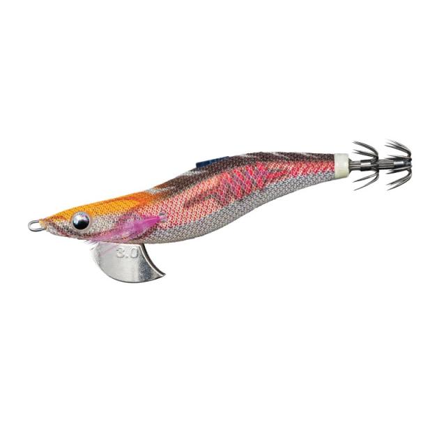 他サイト： ヤマシタ エギ王SEARCH 3.0号 079 ショコラブラウン ラメ布 ネオンブライトレッド/RED 【釣具 釣り具】の商品画像