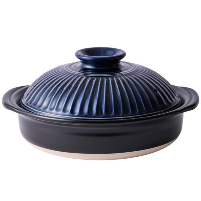 他サイト： 銀峯 菊花 9号鍋 瑠璃 土鍋 4人用の商品画像