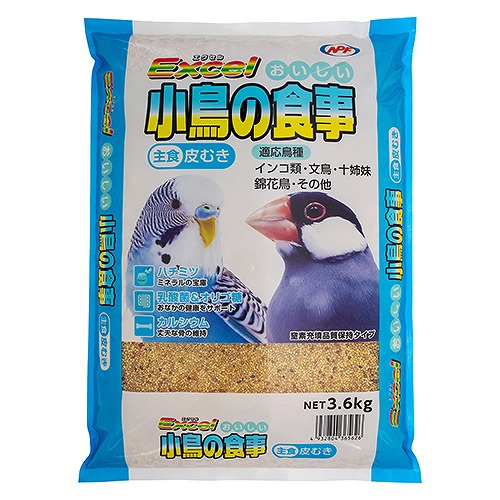 他サイト： ナチュラルペットフーズ エクセル おいしい小鳥の食事 皮むき 3.6kgの商品画像