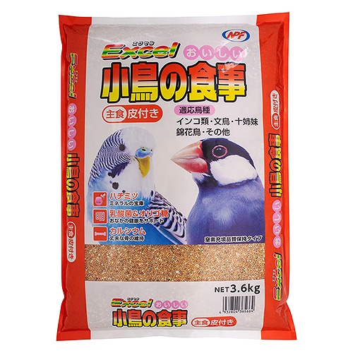 他サイト： ナチュラルペットフーズ エクセル おいしい小鳥の食事 皮付き 3.6kgの商品画像