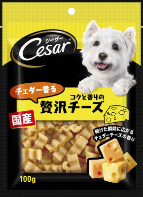 他サイト： シーザースナック チェダー香るコクと香りの贅沢チーズ 100g マース ペット フード ドッグフードの商品画像