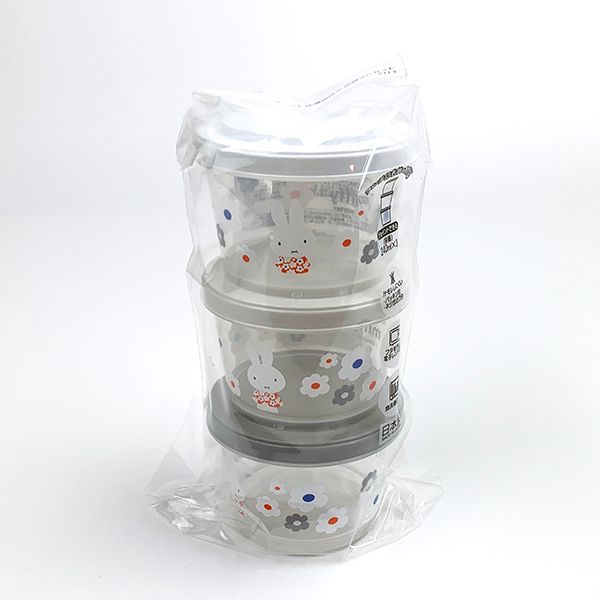 他サイト： ミッフィー フラワー ジョイント式 薄肉 保存容器 3Pセット 240ml タッパー ランチ キッチン おかずの商品画像