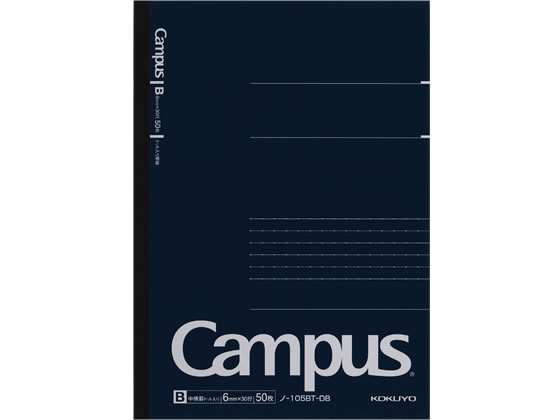 他サイト： キャンパスノート(ドット入り罫線) A5 B罫 50枚 紺 コクヨ ノ-105BT-DBの商品画像