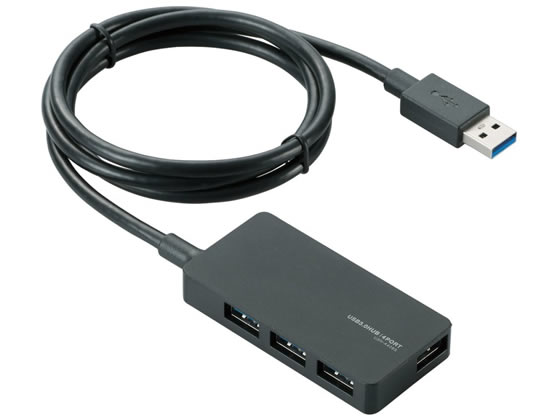 他サイト： ACアダプター付き4ポートUSB3.0ハブ ブラック エレコム U3H-A408SBKの商品画像