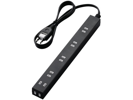 他サイト： ACアダプタ用幅広タップ 雷 6口 1m 黒 エレコム T-NSLK-2610BKの商品画像