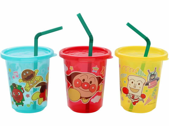 他サイト： アンパンマン ストローカップ 3個入 (3色別柄) レック KK-192の商品画像