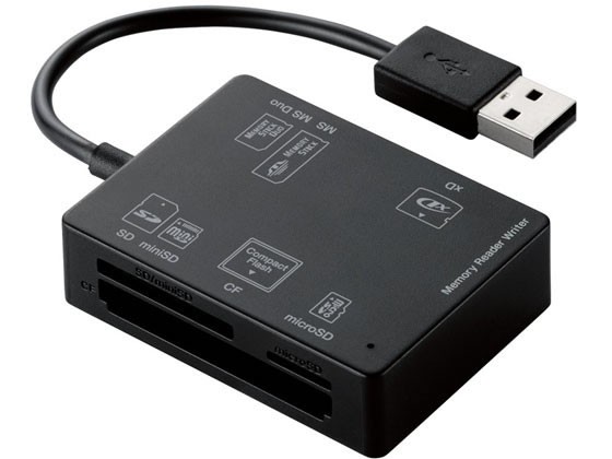 他サイト： 56+2メディア対応メモリカードリーダー ブラック エレコム MR-A012BKの商品画像