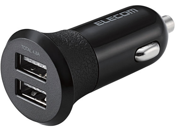 他サイト： 車載充電器 4.8A 2ポート エレコム EC-DC03BKの商品画像