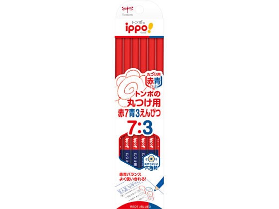 他サイト： 赤青鉛筆 7:3 丸つけ用 12本 トンボ鉛筆 CV-KIVP7/3の商品画像