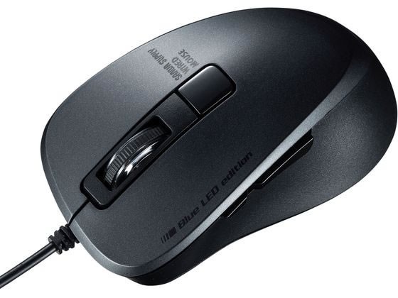他サイト： 有線Type-CブルーLEDマウス(5ボタン・静音タイプ・ブ サンワサプライ MA-BLC156BKの商品画像