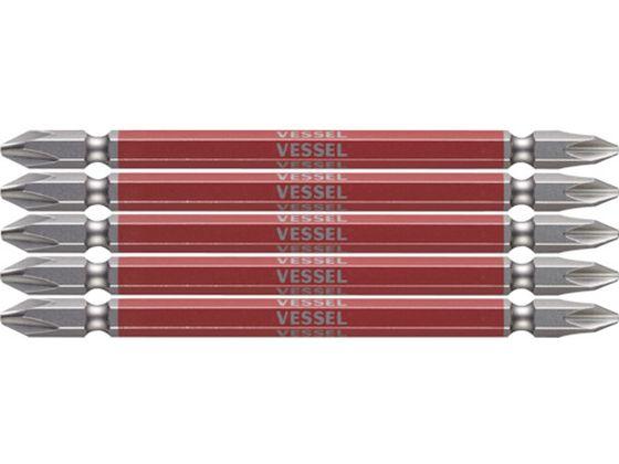 他サイト： 剛彩ビット 5本組 (両頭) +2×110mm ベッセル 1026686の商品画像