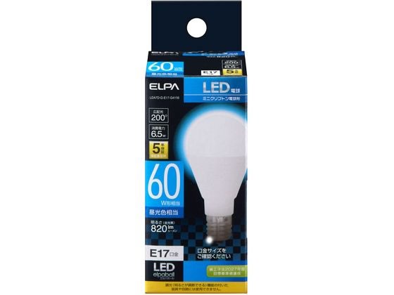 他サイト： ミニクリプトン形 60W相当 昼光色 朝日電器 LDA7DGE17-G4105の商品画像