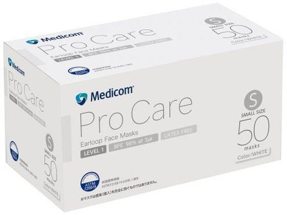 他サイト： プロケア マスク ホワイト Sサイズ 50枚 ARメディコム・インク・アジアリミテッド JMK211683Sの商品画像