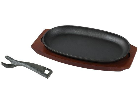 他サイト： スプラウト 鉄鋳物製ステーキ皿[小判型]27×15cm パール金属 HB-6109の商品画像