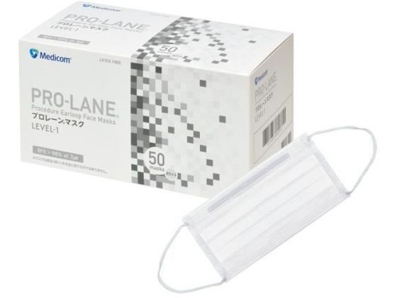 他サイト： ARメディコム/プロレーンマスク ホワイト ふつうサイズ 50枚 ARメディコム・インク・アジアリミテッド PLE0002714の商品画像