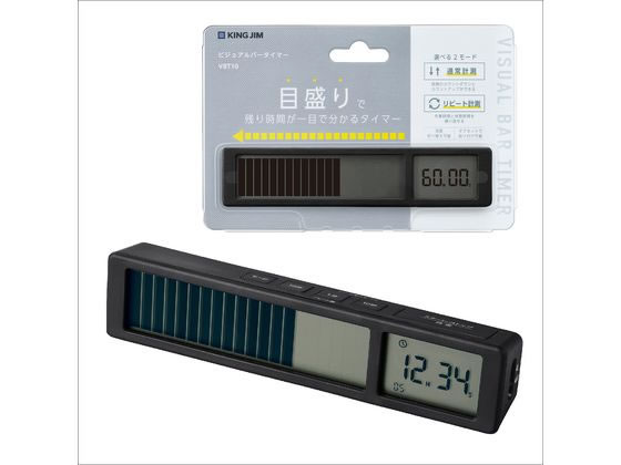 他サイト： ビジュアルバータイマー 黒 キングジム VBT10-BKの商品画像