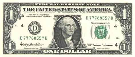ラッキー777 米国1ドル紙幣 米国内でも滅多にお目にかかることが