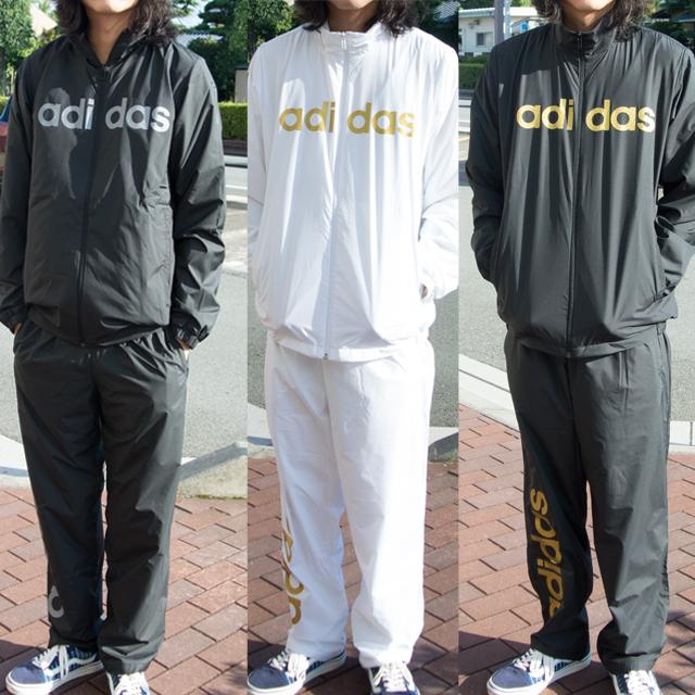 セール adidas(アディダス) メンズ BIGリニアロゴ ウインドブレーカー上下セットアップ DUV76&DUV66|au Wowma!(ワウマ)