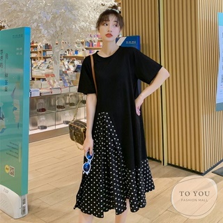 ワンピース 春夏 ロングワンピース レディース 春夏 40代 大きいサイズ 半袖 ドット 水玉 レイヤード 春ワンピ ブラック 体型カバー エレの通販はau Pay マーケット ショップモール To You