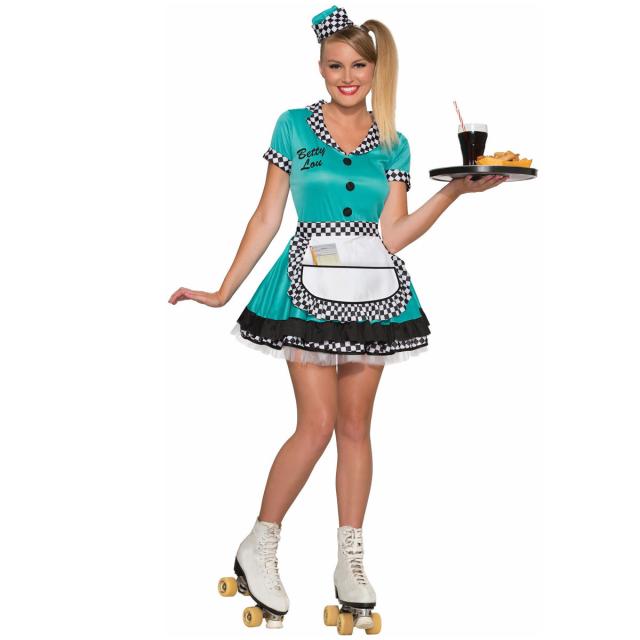 ウェイトレス コスチューム コスプレ ロカビリー ファッション ワンピース 50年代 ハロウィン ダイナー