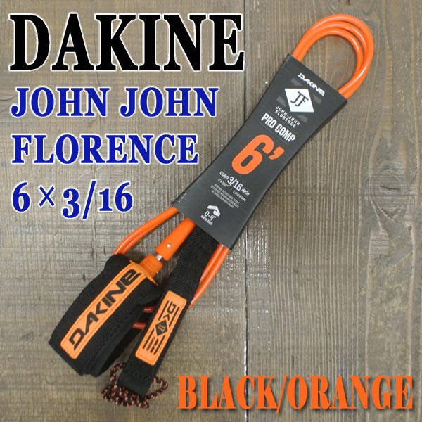 Black//Orange Dakine John John Florence Comp Surfboard Leash