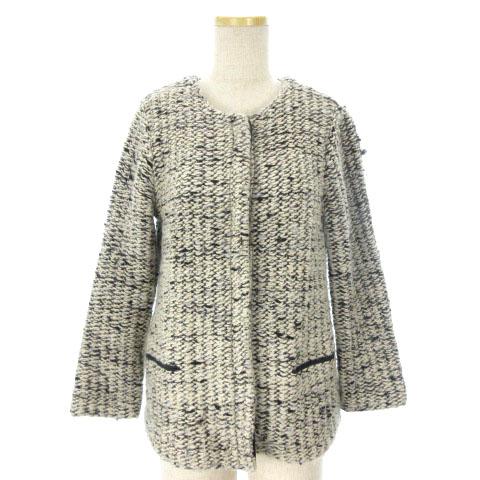 中古 ザラ Zara カーディガン ミックスニット 黒 白 164 ガール