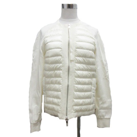 中古 モンクレール Moncler ダウンジャケット ブルゾン ノーカラー 切替 薄手 スリット M 白 ホワイト レディースの通販はau Pay マーケット ブランド古着のベクトル