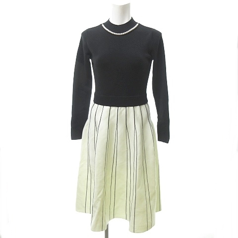 中古 レッセパッセ Laisse Passe 美品 ドッキングワンピース ニット パール調 ネックレス 長袖 黒白 38 0415の通販はau Pay マーケット ブランド古着のベクトル