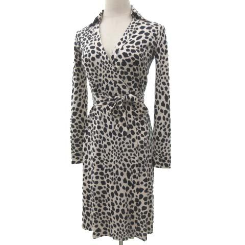 中古 ダイアンフォンファステンバーグ 美品 ラップ ワンピース シルク100 アニマル柄 0 Xsサイズ ライトベージュの通販はau Pay マーケット ブランド古着のベクトル