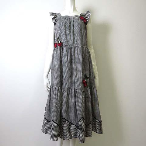 中古 Caza カーザ ワンピース ロング マキシ ギンガム チェック イチゴ 刺繍 コットン ノースリーブ M L 黒 白の通販はau Pay マーケット ブランド古着のベクトル