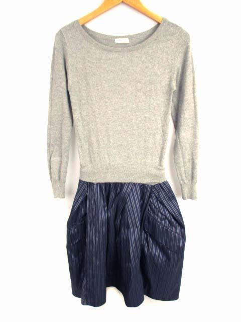 中古 フレイアイディー Fray I D ボートネックコンビワンピース 長袖 ドッキング ワンピース 無地 ストライプの通販はau Pay マーケット ブランド古着のベクトル