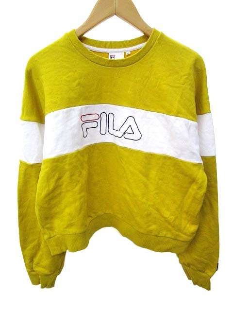 中古 フィラ Fila トレーナー スウェット ロゴ ライン ワイド コットン M マスタード 黄 イエロー レディースの通販はau Pay マーケット ブランド古着のベクトル