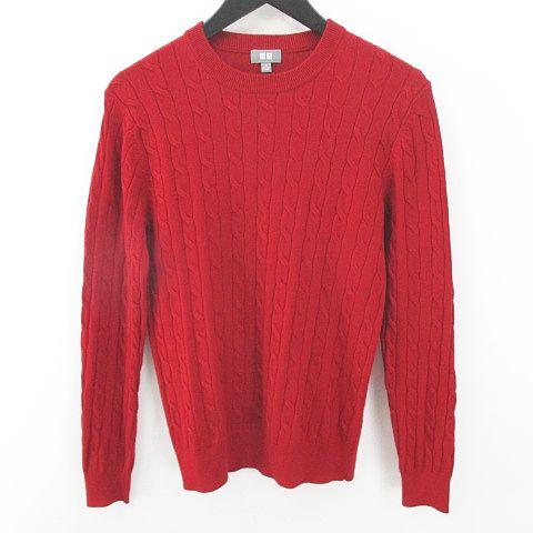 中古 ユニクロ Uniqlo 長袖 ニット セーター カシミヤ混 S 赤系 レッド ケーブル編み リブ 毛 ウール メンズの通販はau Pay マーケット ブランド古着のベクトル