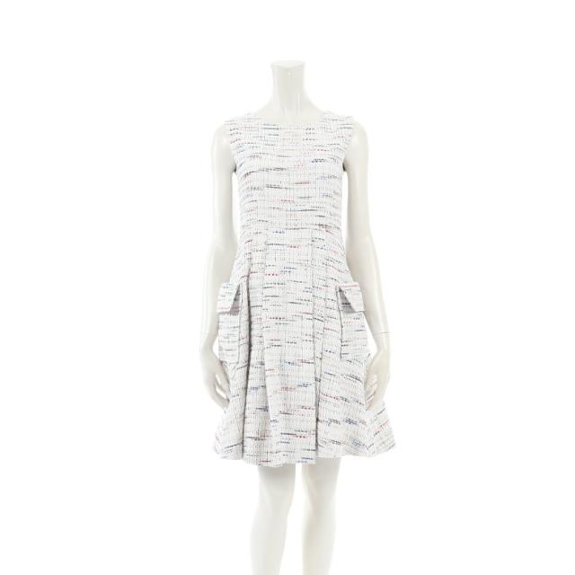 中古 シャネル Chanel ワンピース 白 マルチカラー 36 ノースリーブ P5 ウール ツイード 18p レディースの通販はau Pay マーケット ブランド古着のベクトル