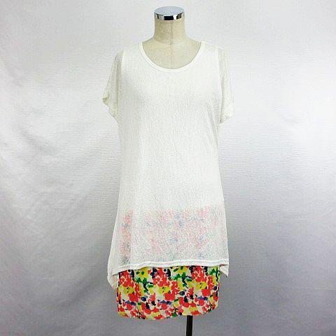 中古 未使用品 シューラルー ワンピース 半袖 丸首 ひざ丈 フェイクレイヤード M オフホワイト Ekm レディースの通販はau Pay マーケット ブランド古着のベクトル