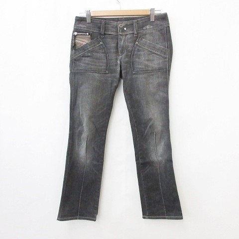 中古 ディーゼル Diesel パンツ ジーンズ ダメージ加工 ストレート デニム レザー グレー ベージュ シルバー ｗ27 L30 メンズの通販はau Pay マーケット ブランド古着のベクトル