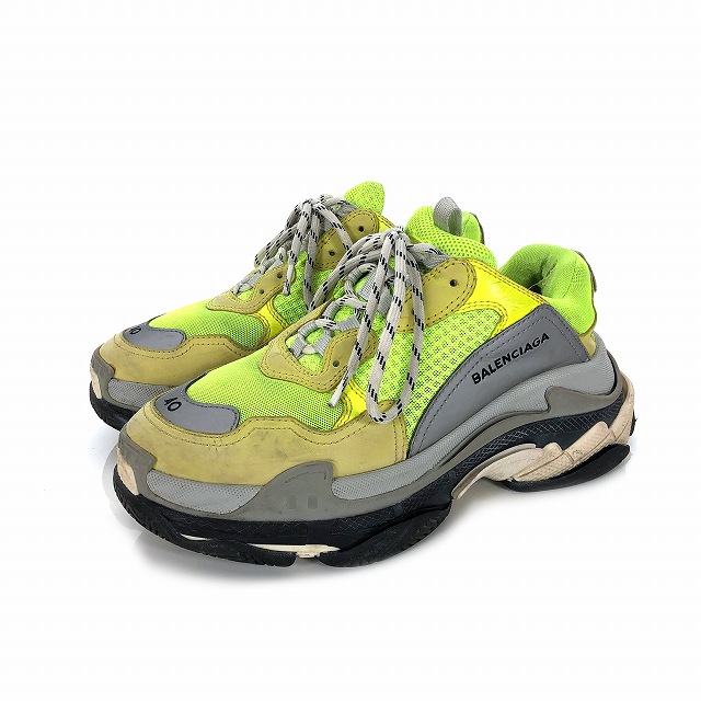 slime green balenciaga triple s