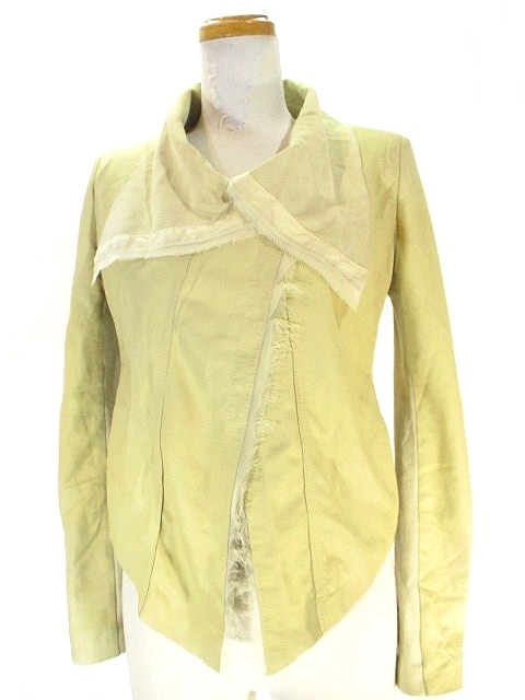 中古 ムルーア Murua レザー ジャケット 革ジャン 羊革 リブ 切替 アイボリー ベージュ レディースの通販はau Pay マーケット ブランド古着のベクトル