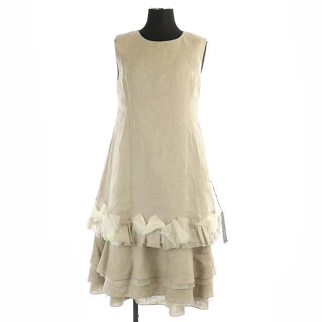 中古 フォクシーブティック オーバーワンピース リネン レイヤード ノースリーブ 膝 38 ベージュ レディースの通販はau Pay マーケット ブランド古着のベクトル